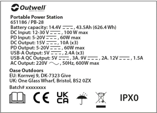 Outwell Akira 600 Power Station Draagbare Lithiumaccu -Bo-Camp Verkoopwinkel 1069 1900 ce4a61b9 65c9 4b89 83ec