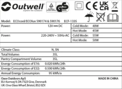 Outwell Ecocool Elektrische Koelbox - 35 Liter - Donkergrijs -Bo-Camp Verkoopwinkel 1389 1900 ecocool grijs 6