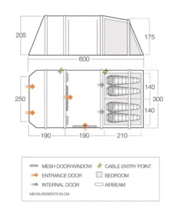 Vango Lismore Air 450 Opblaasbare Tunneltent - 4 Persoons - Groen -Bo-Camp Verkoopwinkel 1900 1783 lismore air 450 package 1