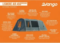 Vango Lismore Air 450 Opblaasbare Tunneltent - 4 Persoons - Groen -Bo-Camp Verkoopwinkel 1900 1783 lismore air 450 package 3