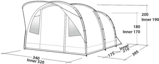 Easy Camp Edendale 600 Tunneltent 6 Persoons - Grijs -Bo-Camp Verkoopwinkel 914 1900 9d019c6f 67fc 49f9 badf