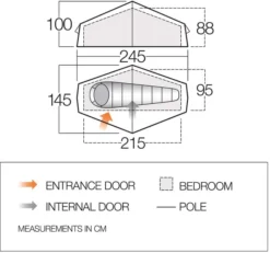 Vango Nevis 100 Tunneltent - 1 Persoon -Bo-Camp Verkoopwinkel vango nevis 100 2