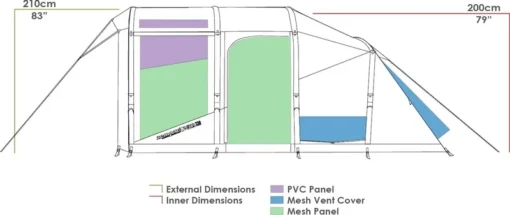 Zempire Evo TM V2 Opblaasbare Tent - 4 Persoons -Bo-Camp Verkoopwinkel zempire evo tm v2 opblaasbare tent 7