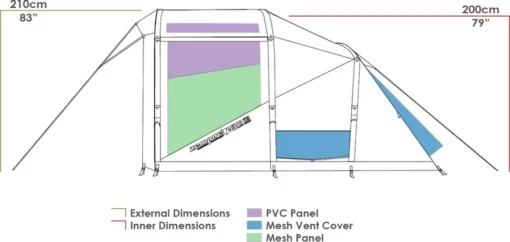 Zempire Evo TS Opblaasbare Tent - 4 Persoons -Bo-Camp Verkoopwinkel zempire evo ts opblaasbare tent 5