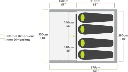 Zempire Evo TS Opblaasbare Tent - 4 Persoons -Bo-Camp Verkoopwinkel zempire evo ts opblaasbare tent 7